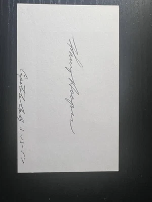 Vintage 1957 Harry Hooper Signed Auto Index Card Boston Red Sox JSA - Image 1 of 2