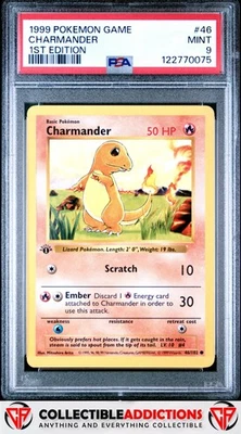 1999 Pokemon Game #46 Charmander 1st Edition PSA 9 - Image 1 of 2