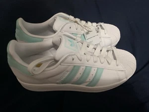 Adidas Superstar Damen Sportschuhe weiß türkis Größe 8 - Bild 1 von 6