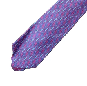 HERMES Tie silk 100% all-over pattern Geometric pattern 3 made in France 726 - Picture 1 of 4