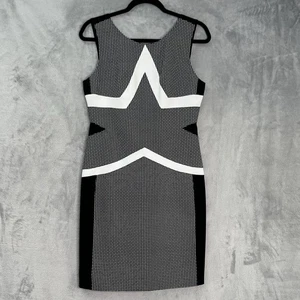 Vestido Vaina Diane Von Furstenberg Talla 8 Texturizado Geométrico Profundo Espalda en V - Imagen 1 de 14