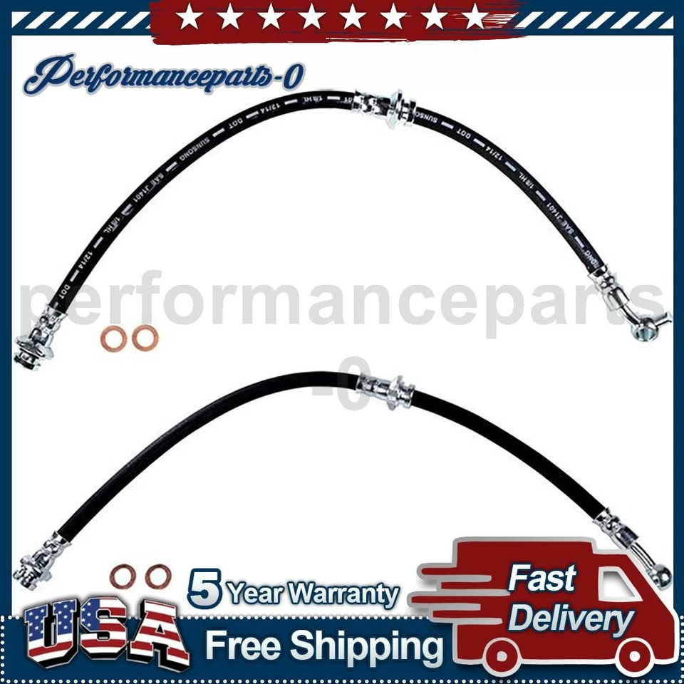 Sunsong Front Left Front Right Brake Hydraulic Hose fits 2000-2001 Nissan Sentra - Image 1 of 4