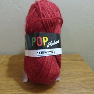 Novita POP Mohair Garn Burgunderrot 100 g oder 3,4 oz 115 m. - Bild 1 von 6
