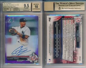 Gleyber Torres Yankees 2017 Bowman cromado refractor púrpura RC BGS 9,5 automático 10 - Imagen 1 de 1