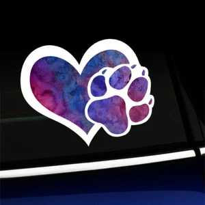 Watercolor Heart with Paw Print - Puppy Love Sticker - Picture 1 of 1