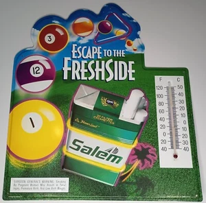 De colección Salem Cigarrillos Estaño Metal Letrero Piscina Billar Bola Termómetro 16"x14" - Imagen 1 de 4