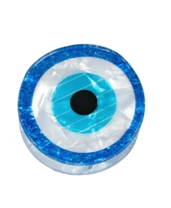 NEW Round Blue Evil Eye Marble Hair Claw Hair Clip Hair Accessory Greek Greece - Picture 1 of 3