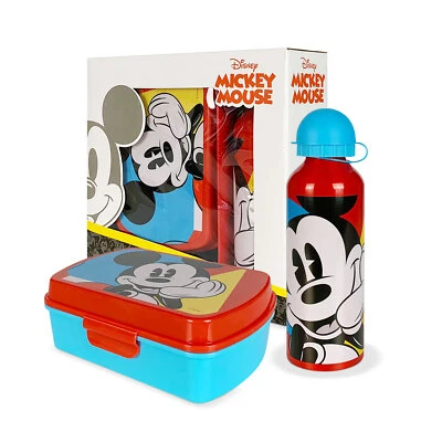 Set pranzo 2 pezzi Disney Mickey Mouse borraccia 500ml e portapranzo 5387 - Immagine 1 di 4