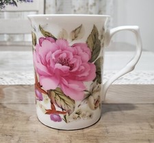 Stechcol Gracie Bone China Mug "PINK MULTICOLOR FLOWERS" 9 oz