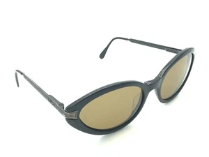 REVO 1405 Women's Matte Black Gunmetal Cat Eye Oval Sunglasses Vintage - Picture 1 of 11