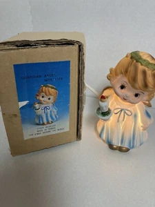Josefs Originals Guardian Angel Nite Lite Ceramic Blue Child Vintage Lamp Works! - Picture 1 of 6