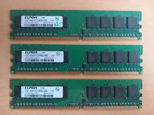 RAM DDR2 3x 1 Gb - 1Rx8 PC2-6400U-666 Elpida EBE10UE8ACFA-8G-E - Photo 1/1