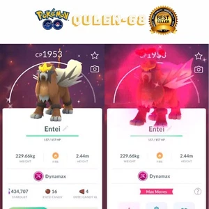 Pokémon Go - Shiny Dynamax Entei - Trade Registered Or PTC Have 20k - Available - Picture 1 of 1