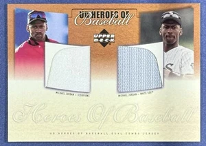 2001 Upper Deck Prospect Premieres Michael Jordan #J-JJ TWO JERSEY PATCHES GOAT - Picture 1 of 2