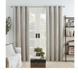 Eclipse Ambiance Gitter Zugluft Stopper Öse Flächenvorhang 50 x 95 Zoll Elfenbein - Bild 1 von 12