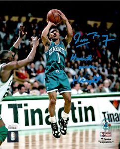 Muggsy Bogues signed inscribed 8x10 photo NBA Charlotte Hornets JSA Witness