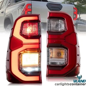 VLAND For Toyota Vigo / Hilux 15-20 Full LED Tail Lights Red Clear Rear Lamps - Picture 1 of 11