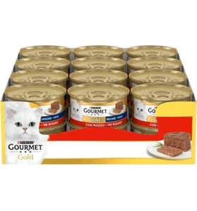 Purina Gourmet Gold Mousse Cibo Umido per Gatti con Manzo, 24 Lattine da 85g - Picture 1 of 2