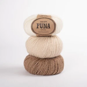 Alpaca wool DK yarn knitting crochet Oeko-Tex unbleached Untreated DROPS PUNA - Picture 1 of 14