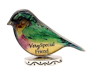 VERY SPECIAL FRIEND Bird Figure Token Metal Desk Shelf Sitter Pocket Charm GANZ - Picture 1 of 6