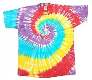 Camiseta Vintage Fruit Of The Loom Tie Dye Multicolor Talla XXL Puntada Única - Imagen 1 de 11