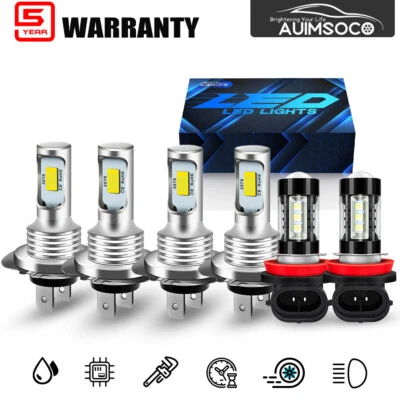 Combo LED 6x Car Headlight Fog Light Bulbs Kit White Bright For Kia	Sorento 2016 - Image 1 of 4