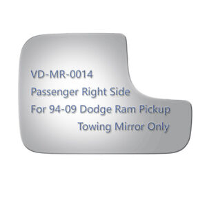 For 94-09 Dodge Ram 1500 2500 3500 Van Tow Mirror Glass+Adhesive Right Side RH