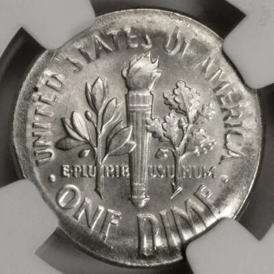 1964 NGC MS64FT Large Broadstruck Silver Dime Mint Error Great Eye Appeal Rare - Image 1 of 4