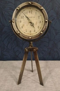 Ashton Sutton GT1041 Metal Table Clock on Tripod - Dark Bronze - Classic Decor - Picture 1 of 8