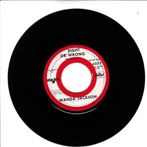 WANDA JACKSON Right Or Wrong VG(+) 45 RPM REISSUE - Picture 1 of 2