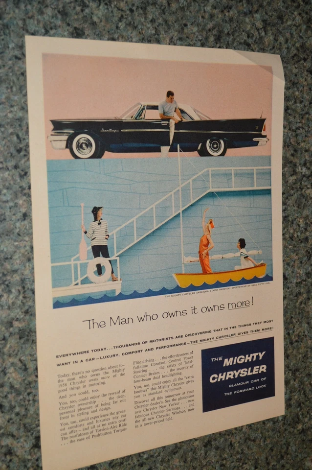 1958 CHRYSLER SARATOGA ORIGINAL ADVERTISEMENT PRINT AD 58 - Image 1 of 1