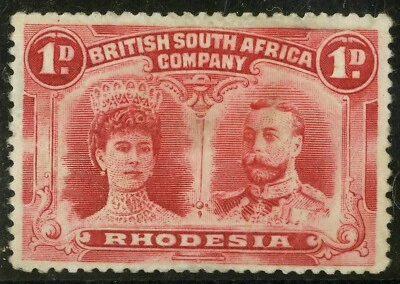 Rhodesia 1910 Scott #101c como nuevo nunca montado - carmín brillante Foto 1 de 2