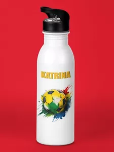 Soccer Personalised Sports Water Bottle Girls Teenager Birthday Christmas - Picture 1 of 4
