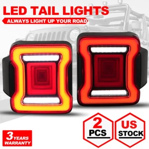 LED Tail Light Turn Signal Brake Lamps Smoked for2018-2023 Jeep Wrangler JL Pair - Foto 1 di 10