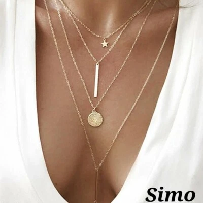 COLLANA DONNA ORO LUNGA LUCE MONILE  BHOEMIA BOHO STELLA PENDENTE REGALO SCONTI - Immagine 1 di 3