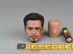 Hottoys 1:6 MMS400D18B Man Tony Stark Head Sculpt Fit 12in Male Figure Body - Picture 1 of 7