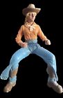 Miniature Cowgirl Plastic Toy  Figurine Western Rodeo 3" Vintage