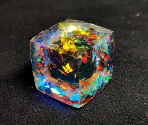 Mystic Topaz 52 CT+ Natural Rainbow Color Cube Cut Certified Gemstone - Picture 1 of 6