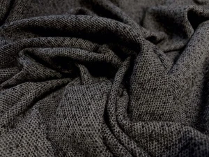 Wool Blend Slub Coat Jacket Fabric, Per Metre - Bouclé - Charcoal Grey - Picture 1 of 3