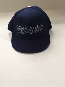 Mitchell And Ness Brand Fitted Hat 7 3/8 Professional Model Navy Blue - Picture 1 of 6