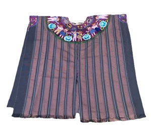 Guatemalan Vintage Hand-woven Huipil Blouse poncho embroidery - Picture 1 of 7
