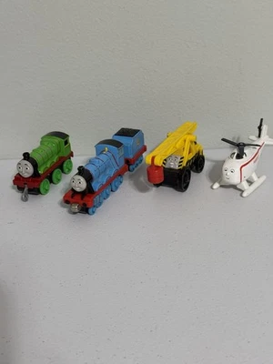 4 Thomas The Train Toys Harold, Kevin, Thomas, Henry Plastic & Metal Trains - Image 1 of 4