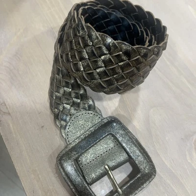 Chicos Cinturón Mujer Mediano Trenzado Tejido Metálico Tono Envejecido De Colección Jeans/Vestidos Foto 1 de 4