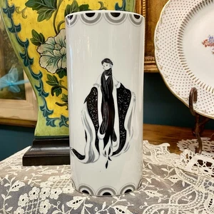 Jarrón Art Deco vintage raro de la alta sociedad china fina MANN - Imagen 1 de 5