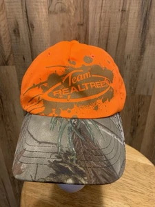 NWOT TEAM REALTREE BALL CAP ORANGE AND CAMOUFLAGE HAT - Picture 1 of 5