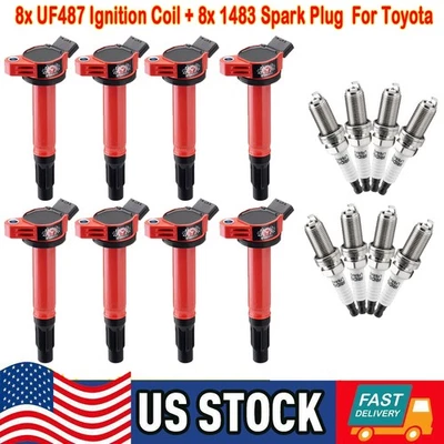 8PCS Ignition Coil + 8PCS Spark Plug For 2007-2019 Toyota Tundra Lexus LS460 V8 - Изображение 1 из 4