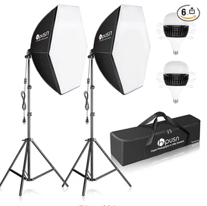 HPUSN Softbox Photography Lighting Kit 30"X30" Professional  Lighting System - Picture 1 of 6