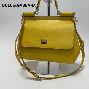 Dolce & Gabbana Leather Sicily Satchel Bag 2-Way Shoulder Bag Designer Handbag - Picture 1 of 10