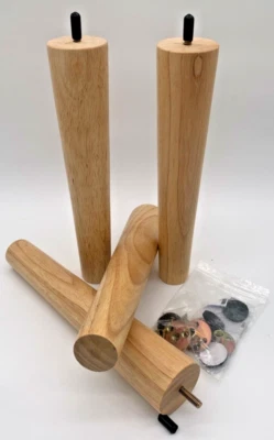 Sofa Corner Legs Set of 4 Oak Finish 12 inch W/ T-nuts and Screws - Image 1 of 4