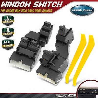 2x Interruptor de ventana eléctrica del conductor delantero derecho y derecho para Dodge Ram 1500 2500 3500 Dakota Foto 1 de 4